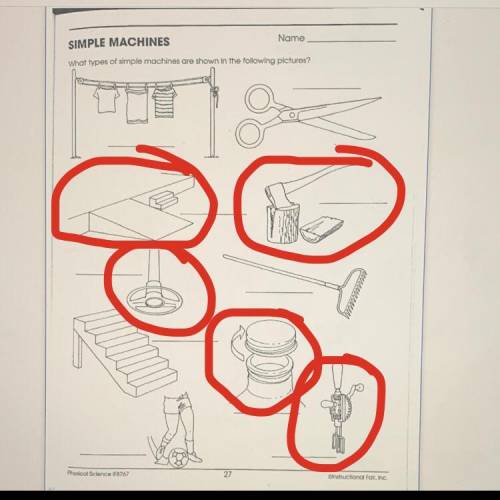 What Types of simple machines are are shown in the following pictures?
