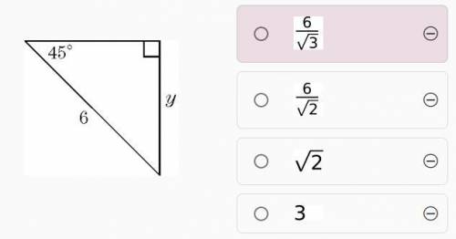 Find an answer to your question Using the triangle drawn below, determine the exact value of y. 45°