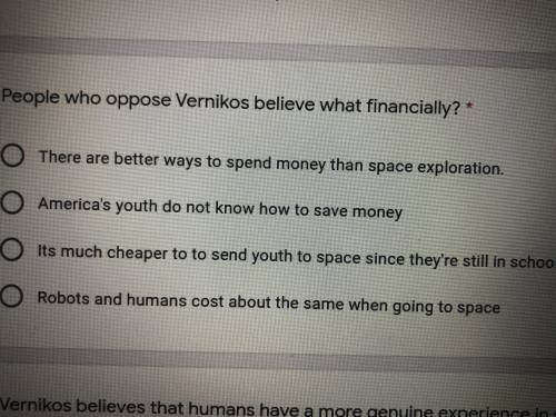 People who oppose Vernikos belive what Financially