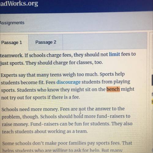 2 The third section of the article argues that students should not pay to play sports. Based on thi