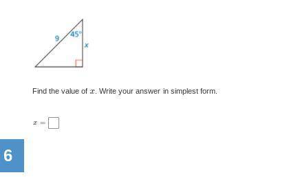 Find the value of x. Write your answer in simplest form. need help quick pls