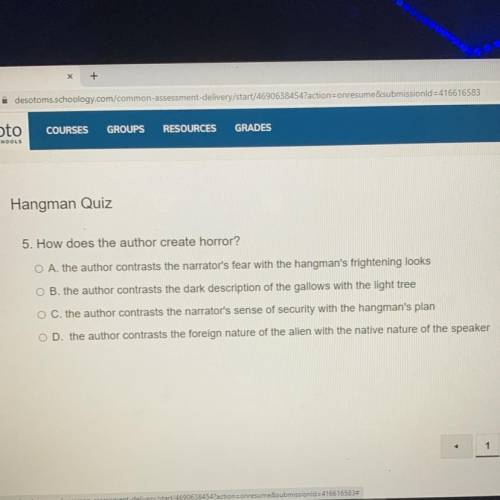 Hangman Quiz
5. How does the author create horror?