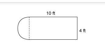 This figure consists of a rectangle and semicircle.

What is the area of this figure?
Use 3.14 for