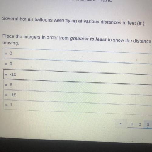 Place the integers in order from greatest to least ? What the order? I need help