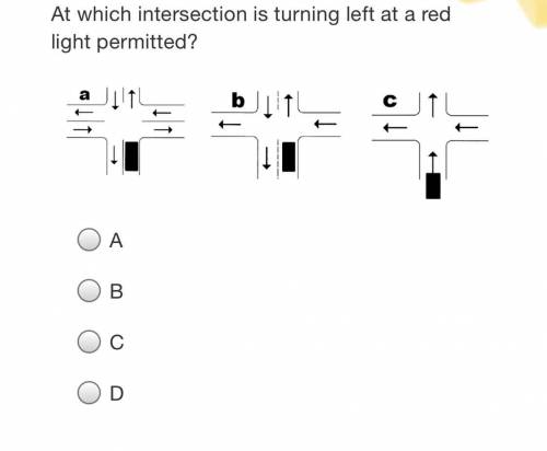 DRIVERS EDUCATION 
At which intersection is turning left at a red light permitted?