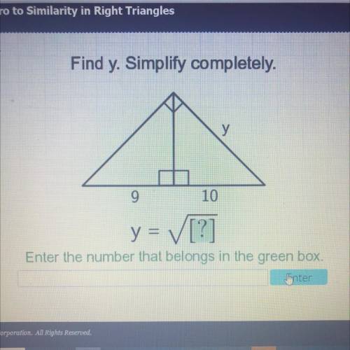 Find y. Simplify completely.

y = [?]
Enter the number that belongs in the green box.
Please helpp