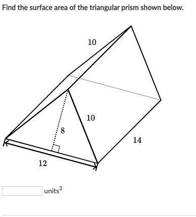Find the surface area of the triangular prism shown below in the pic btw pls help