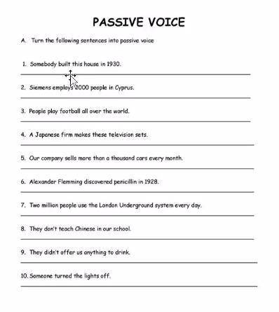 Turn into passive voice 
plss ty