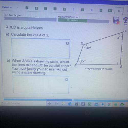 ABCD is a quadrilateral.

a) Calculate the value of x.
to
+
D
1380
12x°
b) When ABCD is drawn to s
