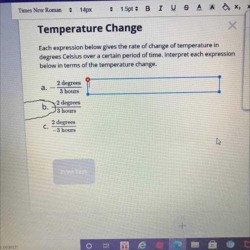 Each expires soon below gives rate of change of temperature in degreees Celsius over a certain peri