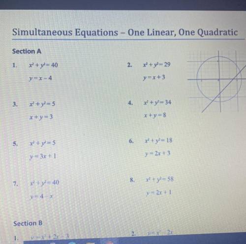 Solving Simultaneous Equations

x^2 + y^2 = 40
y = x - 4 
Does anyone know how to solve this? 
I w
