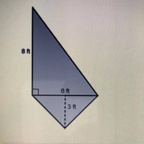 What is the area of this quadrilateral?

8 ft
6 ft
3.ft
A. 33 square feet
B. 42 square feet
C. 17