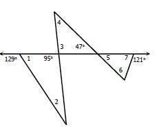 Based on the diagram below find the measure of angles 3 and 4