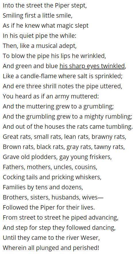 In this excerpt from “The Pied Piper of Hamelin” by Robert Browning, what does the phrase “his shar