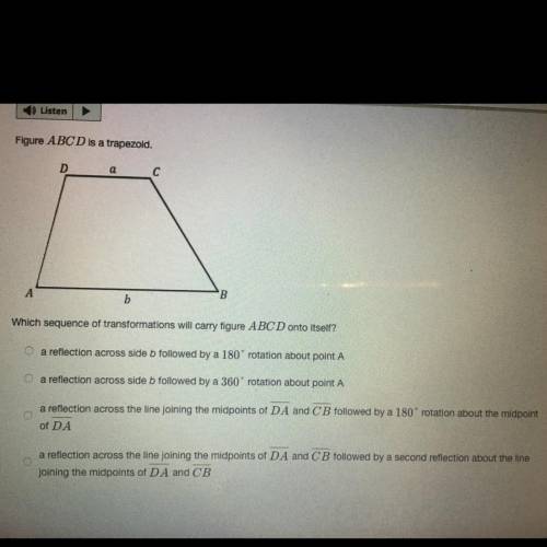 Figure ABCD is a trapezoid 
Open photo pls