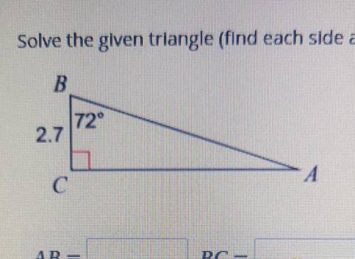 Find the side and angle AB =BC =CA =m<A = m<B =m<C =​