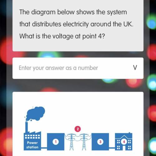 The diagram below shows the system that distributes electricity around the UK. What is the voltage