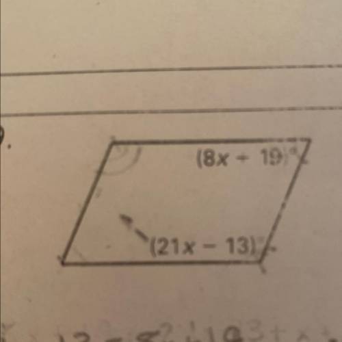 It’s a quadrilateral parallelogram. Solve for x