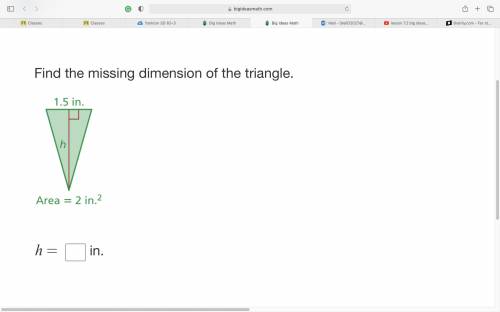 Find the missing dimension of the triangle.
DETAILED EXPLANATION.