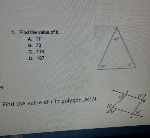 Find the value of x and find the value of polygon JKLM​