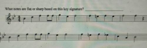 What notes are flat or sharp based on this key signature? PLEASE HELP ME​