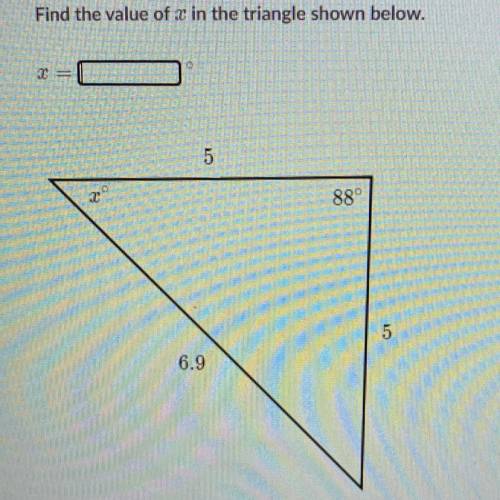 Find the Value of x in the triangle shown below ⬆️⬆️⬆️