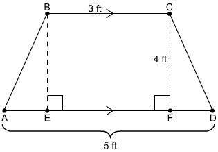 The figure shows the front side of a metal desk in the shape of a trapezoid.

What is the area of