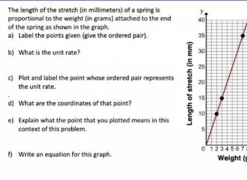 he length of the stretch (in millimeters) of a spring is proportional to the weight (in grams) atta