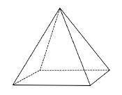 An image of a rectangular pyramid is shown below:

A right rectangular pyramid is shown.
Part A: A