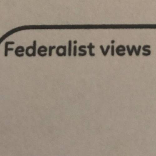Hey I gotta write something about Federalist views.