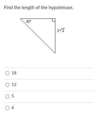 Find the length of the hypotenuse....