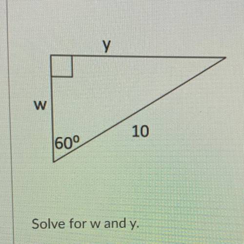 Solve for w and y. Will mark brainliest!!