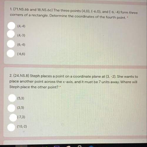 Help with these two math questions thank u :)