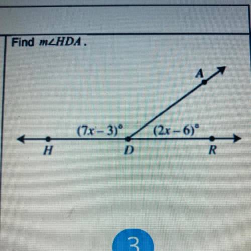 Please help! i lowkey suck at math any help will do!!
find m < hda