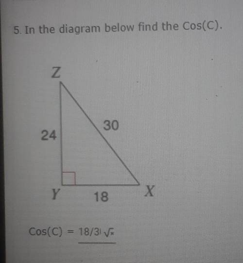 Find the Cos(C) for this triangle ​