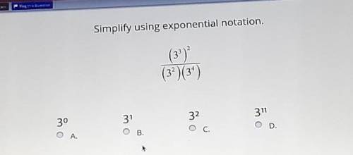 Simplify using exponential notation.​