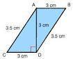What is the perimeter of parallelogram ABDC?
14 cm
13 cm
12 cm
11 cm