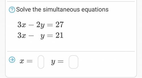 Solve the simultaneous equations