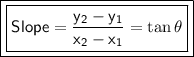 \qquad\boxed{\boxed{ \sf Slope =\dfrac{ y_2-y_1}{x_2-x_1}=\tan\theta }}