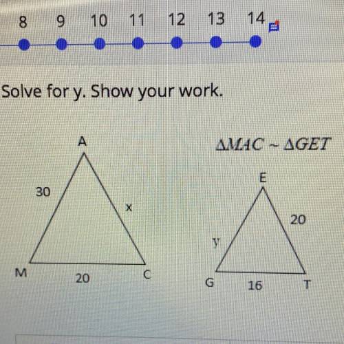 9. Solve for Y. Show your work.