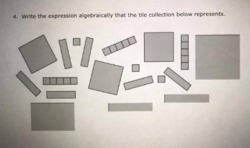 Write and expression algebraically that the tile collection below represents.

Please help out it’