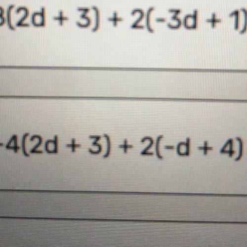 What is the answer to -4(2d+3)+2(-d+4)?
