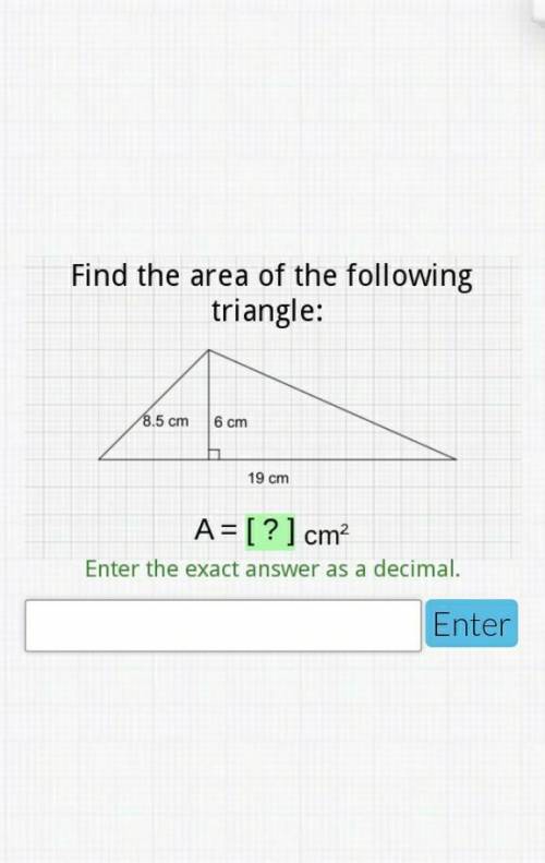 Find area of triangle ​