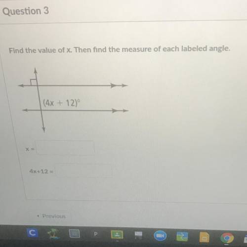 Find the value of x then find the measure of each labeled angle please help I really need the answe