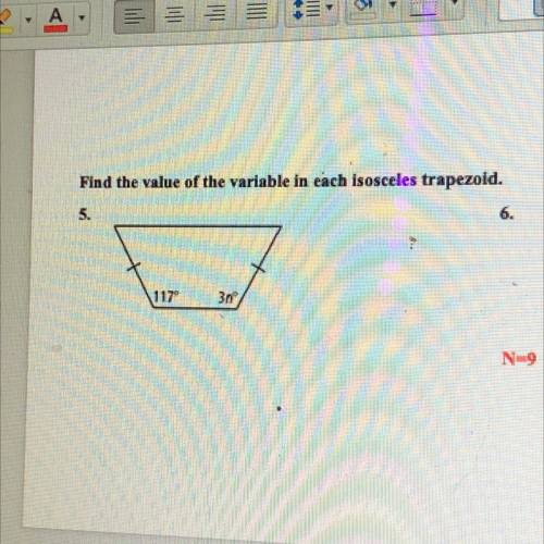 SOMEBODY BRO PLEASE HELP ME OUT. Find the value of the variable in each isosceles trapezoid. DUED B