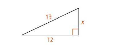 Kathy found the length x in the triangle below by solving the equation
.Find the length x.