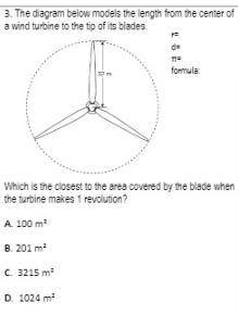 The diagram below models the length from the center of a wind turbine to the tip of its blade. Whic