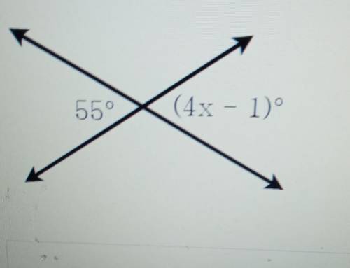 Write an expression that can be used to find the value of x in the diagram below ​