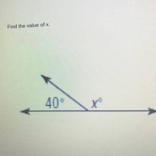 Find the value of x. 40