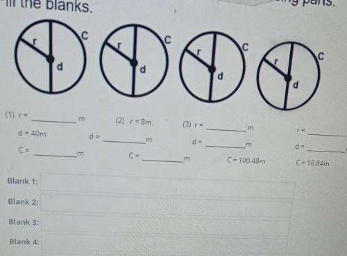 Use the circle to find the length of the missing part fill the blank​